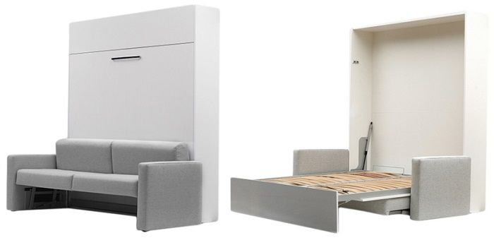 Aladino Wall bed with sofa and mattress, by Maxima House