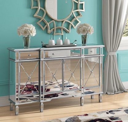 Castelli Mirrored Sideboard, by House of Hampton