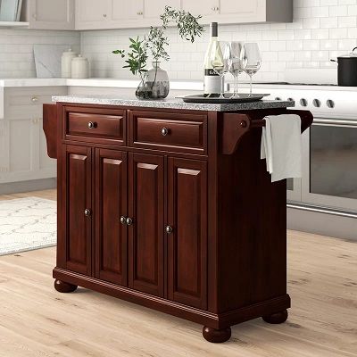 Hedon Kitchen Island with Granite Top, by Three Posts Shop