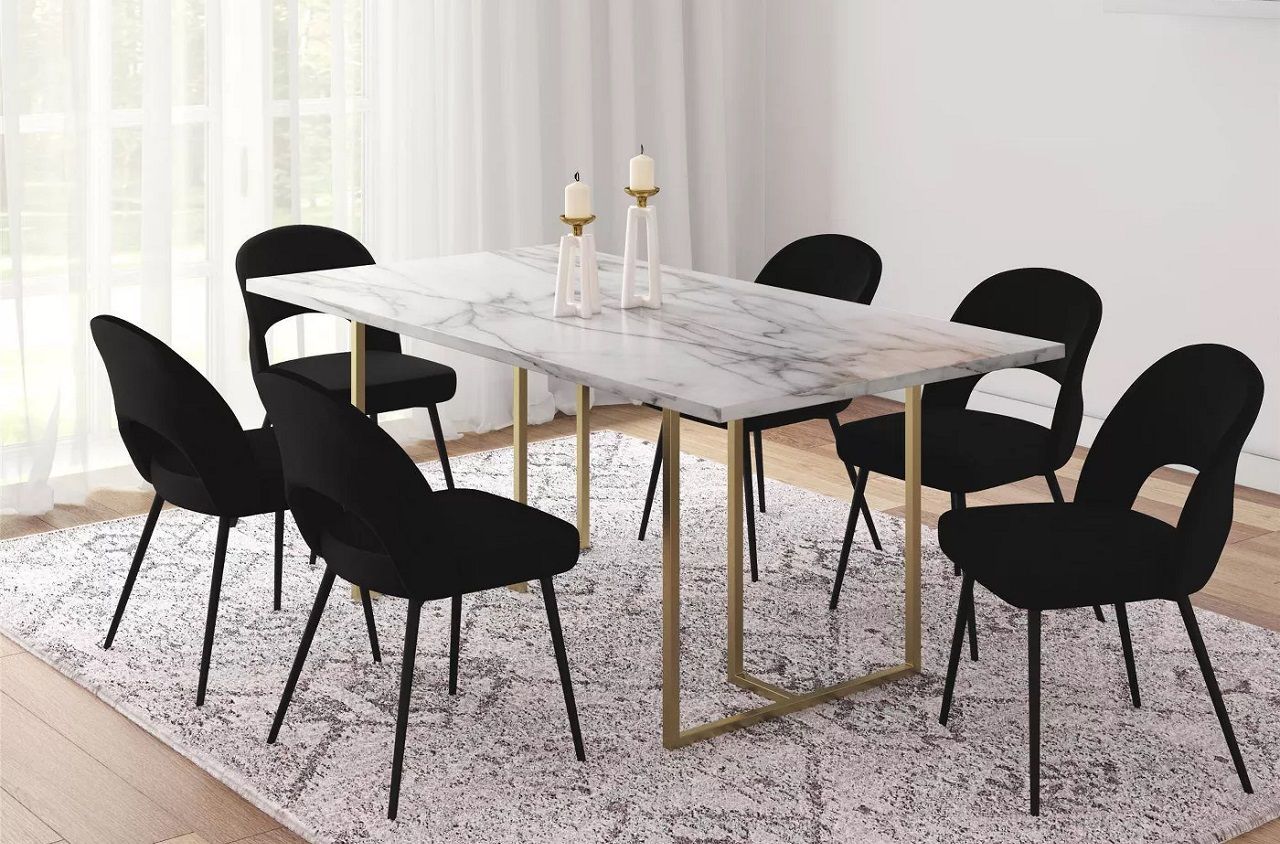 13 Faux Marble Dining Tables That Are Stunning And On Budget Trendy Home Interiors