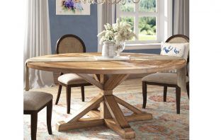 alpena round dining table for 10