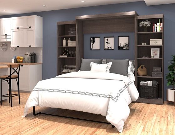 Dinah Bookcase Murphy Bed, by Beachcrest Home