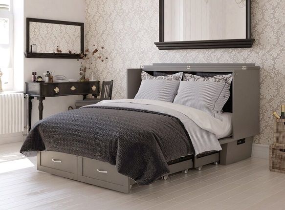 Greeson Queen Storage Murphy Cabinet Bed with Mattress, by Red Barrel Studio