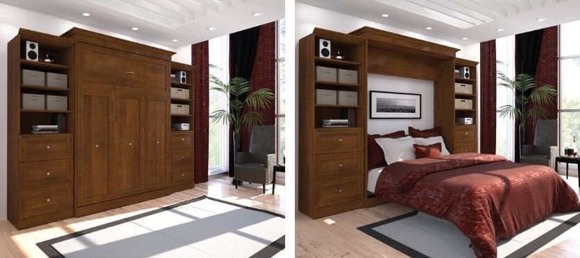 Billington Storage Murphy Bed in white or brown