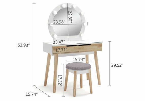 Hermanson Vanity Set dimensions and size