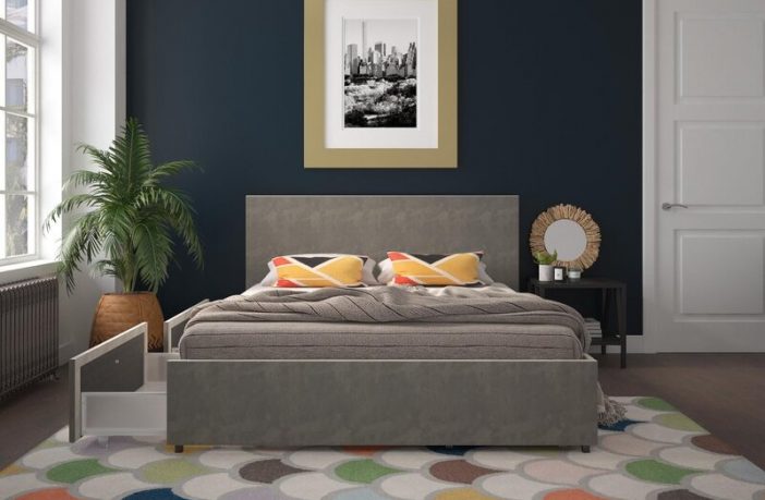 Novogratz Kelly Upholstered Bed with Storage