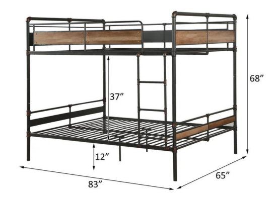 queen over queen bunk bed dimensions