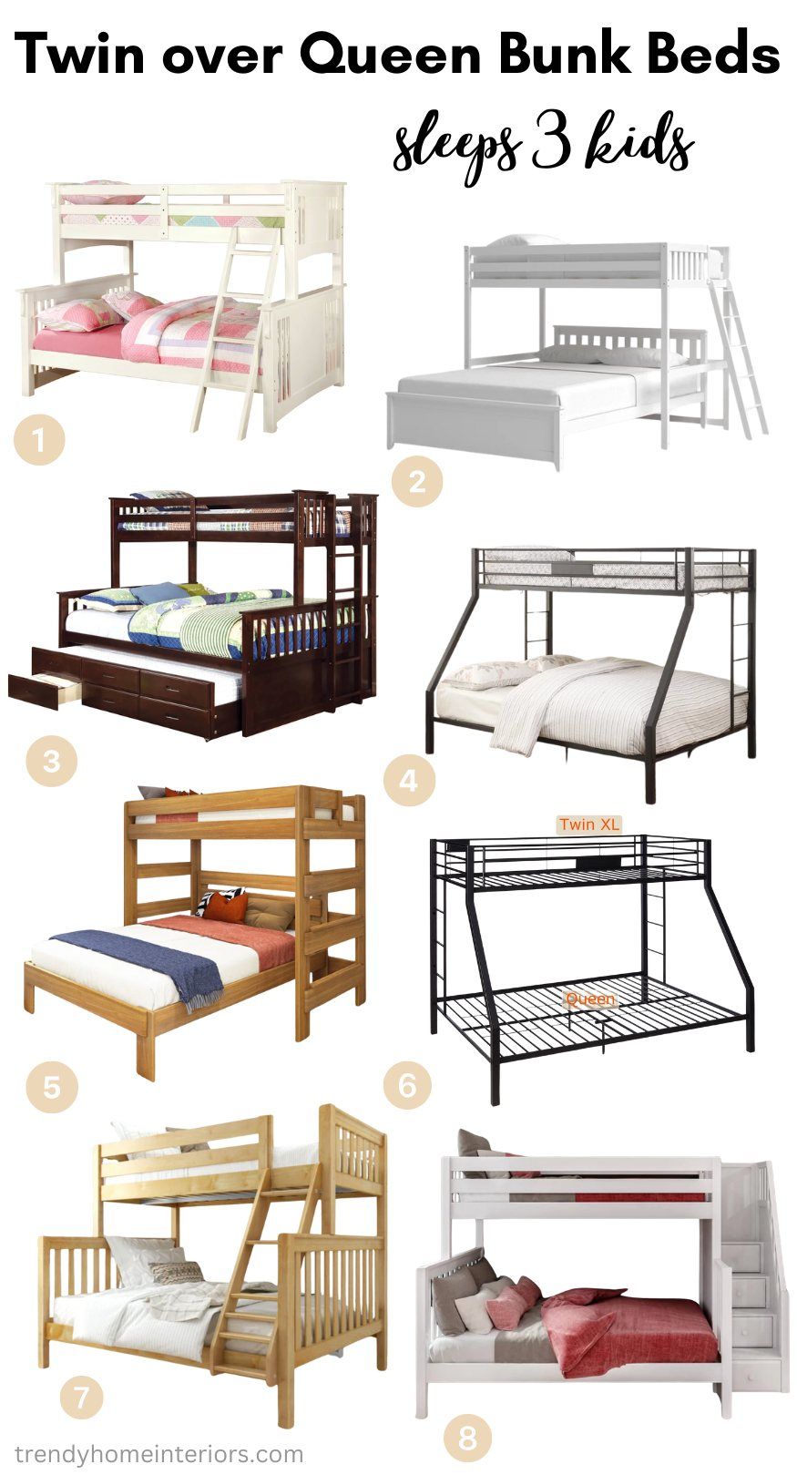 Twin over Queen Bunk Beds best list
