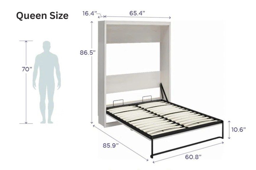 Wexford Murphy Bed queen size dimensions